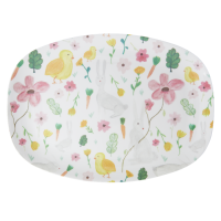 White Easter Print Rectangular Melamine Plate By Rice DK